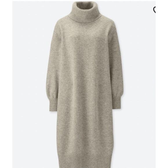 UNIGLO sweater dress with large turtleneck in gray size small - Picture 2 of 16